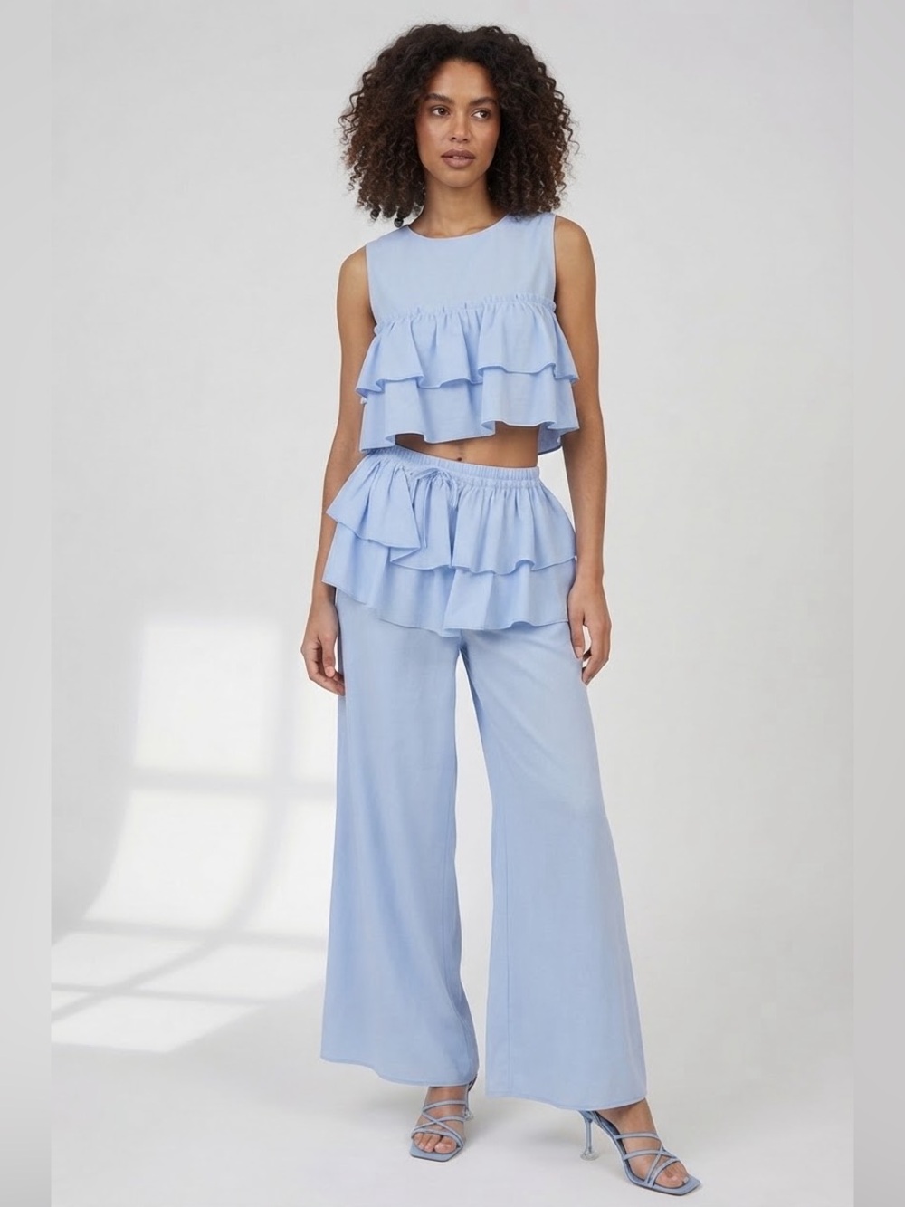 WeWoreWhat Ruffle Waist Flare Pant